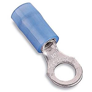 Sta-Kon® RB14-10 RB Series Insulated Ring Terminal, 18 to 14 AWG Conductor, 0.89 in L, Insulation Grip Sleeve Barrel, Copper, Blue