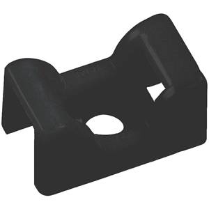 Ty-Rap® TC142X Saddle Support Cable Tie Mounting Base, Threaded Mount, Nylon/Polyamide 6.6, Black