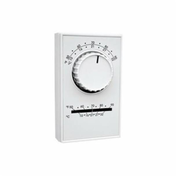 TPI ET5SS ET Series Line Voltage Thermostat, 1-Pole Heat Only Thermostat, 50 to 90 deg F Control, 2 to 4 deg F Differential