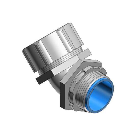 T&B® 5347 Insulated Conduit Connector, 2 in Trade, 45 deg, Malleable ...