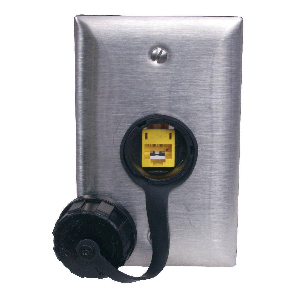 Bryant Electric iSTATION™ HISF11 High Impact Face Plate, 1 Gangs, Stainless Steel, Silver