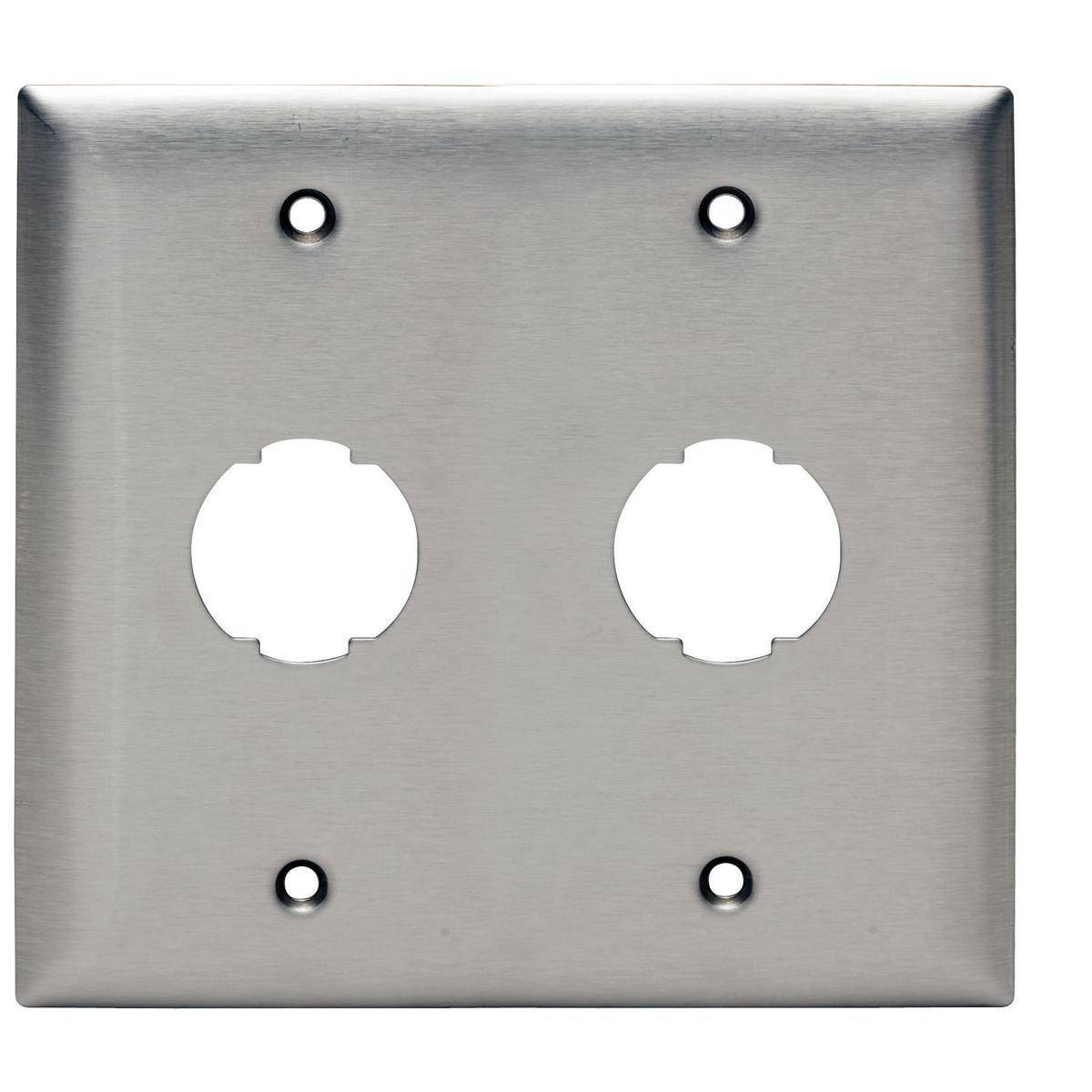 PREMISE WIRING iSTATION™ HISF22 Horizontal/Vertical Face Plate, 2 Gangs, 302/304 Stainless Steel, Stainless Steel