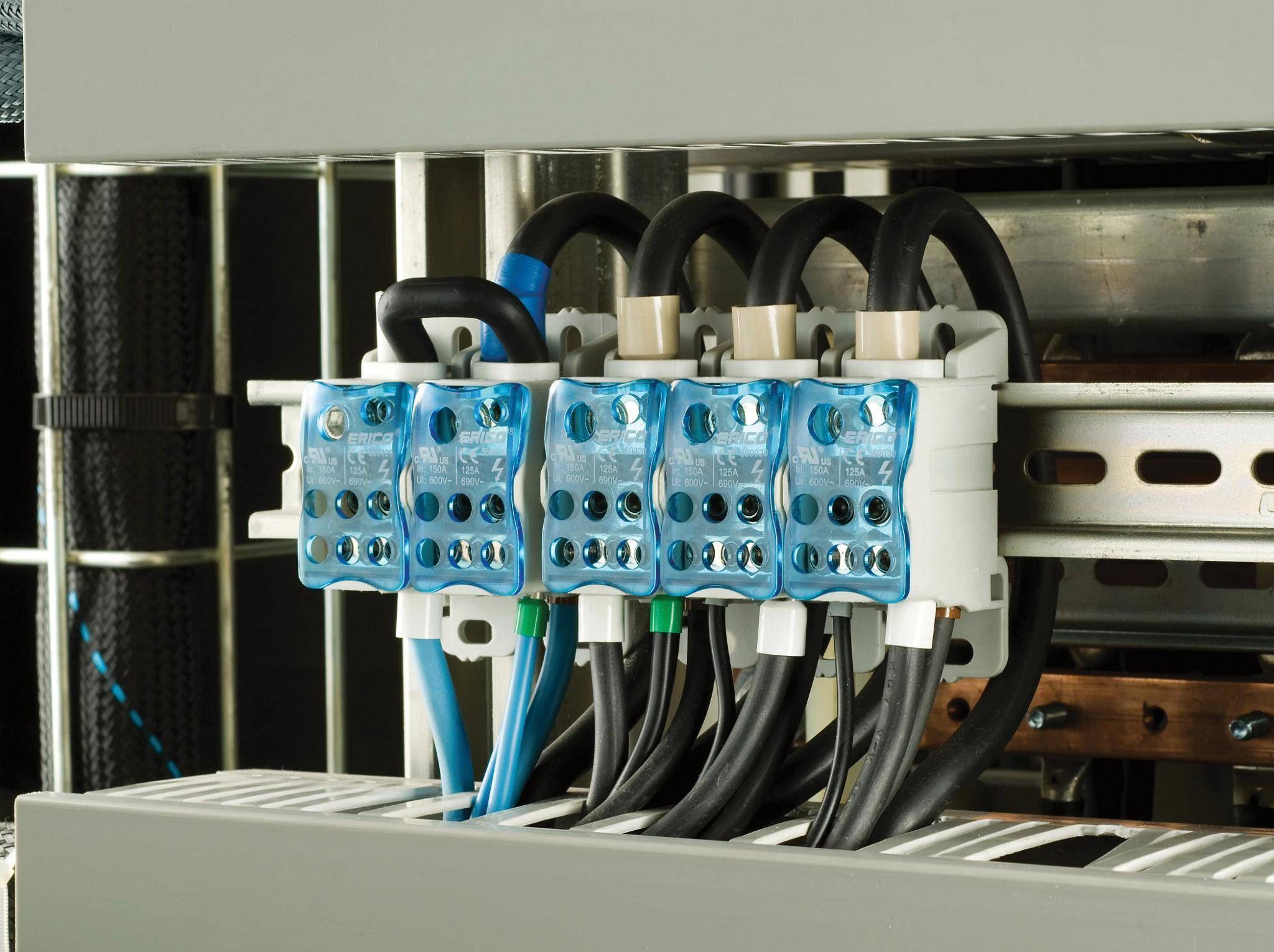 nVent ERIFLEX 569040 ERI2 Distribution Block, 600 VAC/1000 VAC/VDC, 250 ...