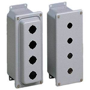 30.5 MM, 4-Hole, Hoffman ED4PB Pushbutton Enclosure, NEMA 4/12/13, IP66, 16 Gauge Steel
